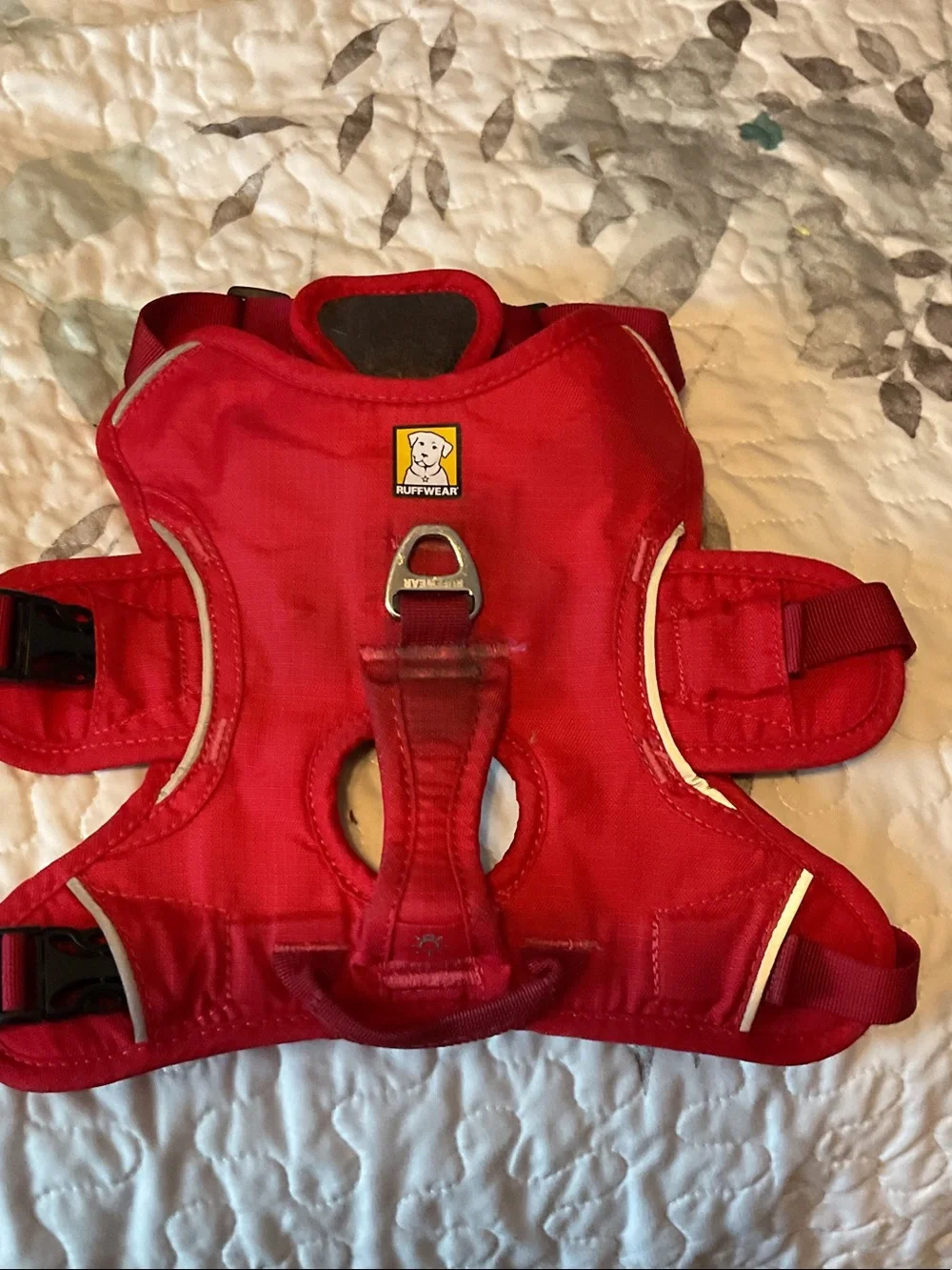 RuffWear Red Padded Dog Harness with Metal Leash Loop